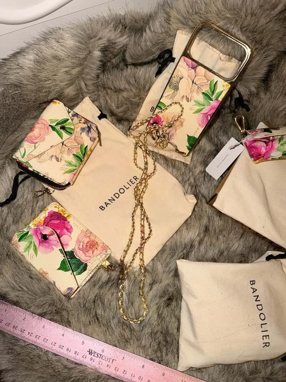 Bandolier Rae Magnet Duet Essentials Set in Ceci Ivory Floral/Gold